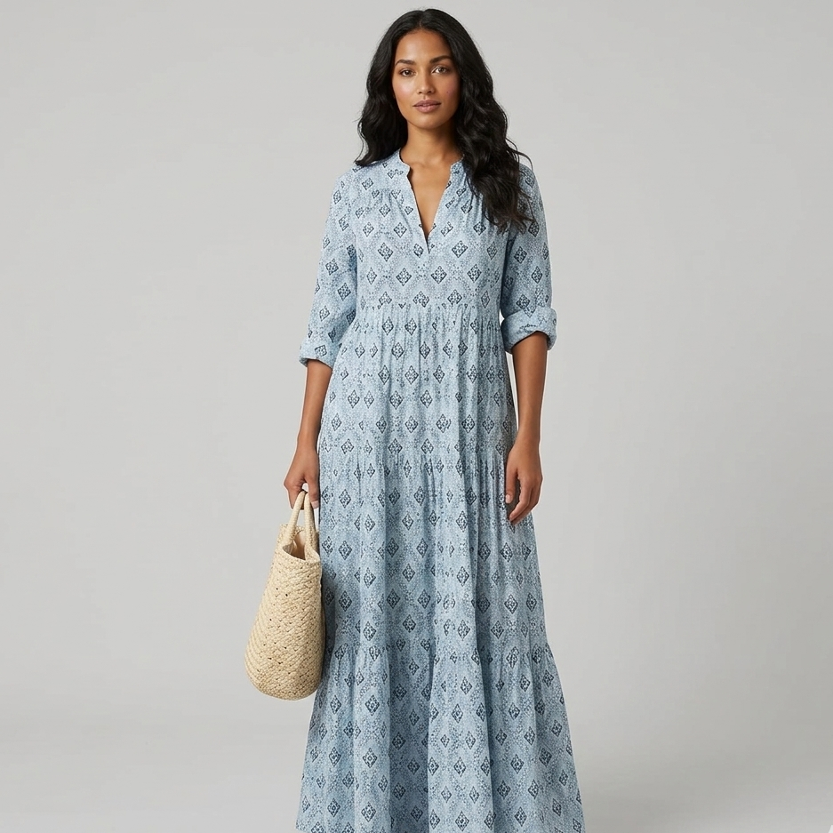 Anna | Long Sleeve Boho Maxi Dress