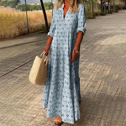 Anna | Long Sleeve Boho Maxi Dress