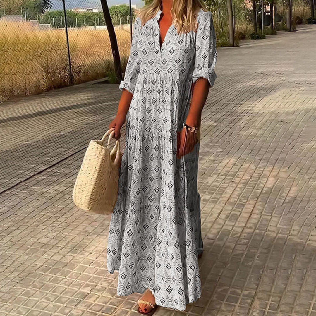 Anna | Long Sleeve Boho Maxi Dress