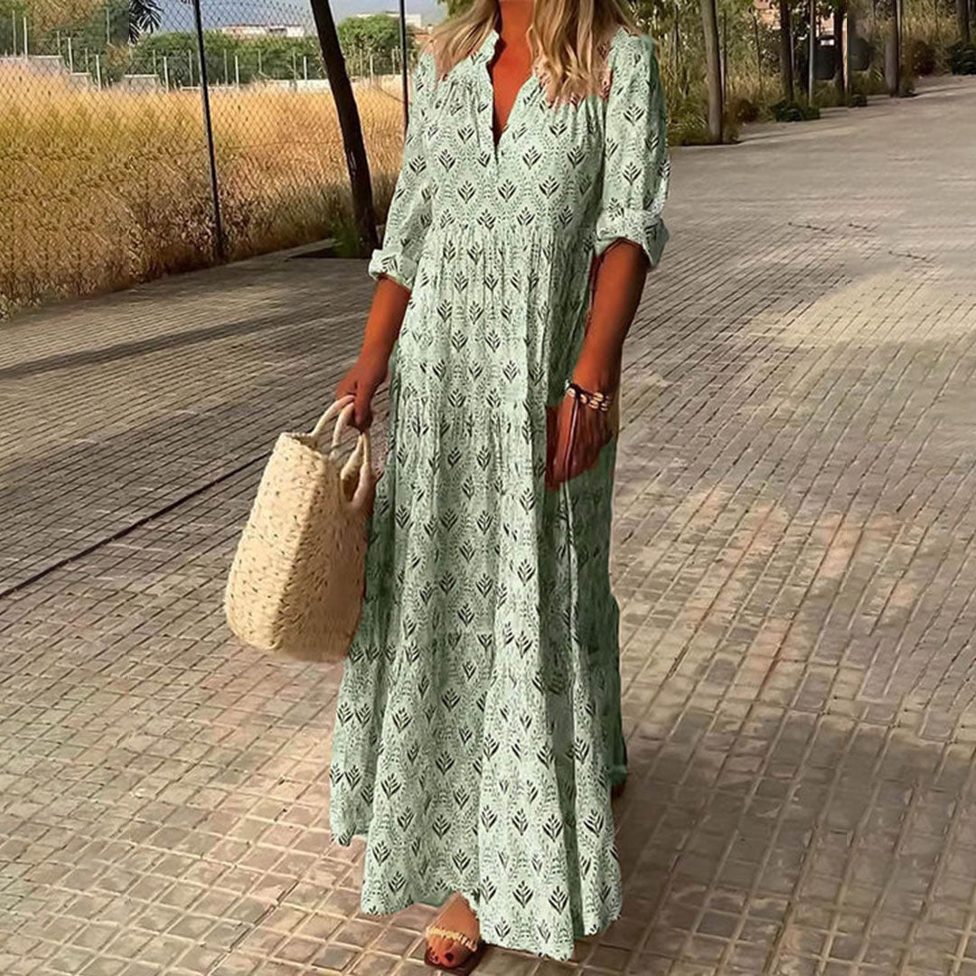 Anna | Long Sleeve Boho Maxi Dress