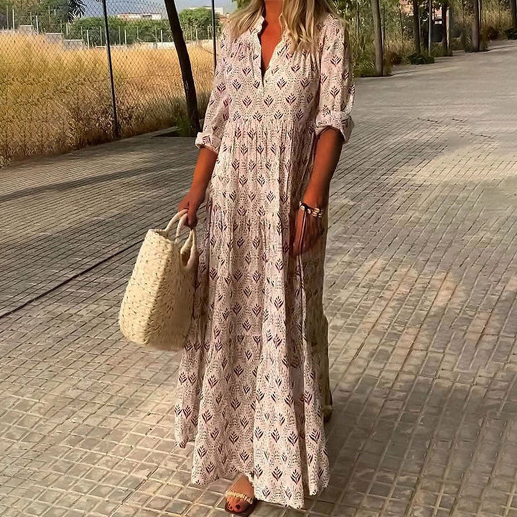 Anna | Long Sleeve Boho Maxi Dress
