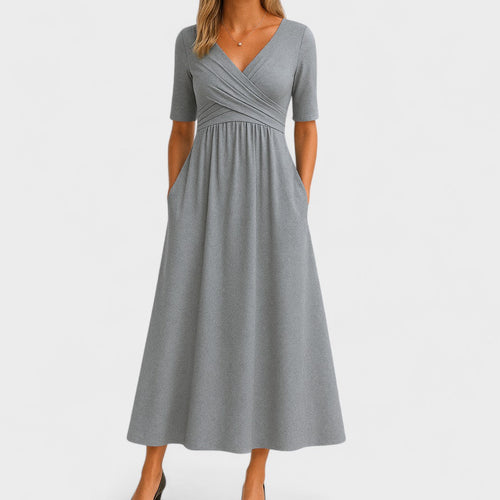 Annabelle | V-Neck Midi Occasion Dress