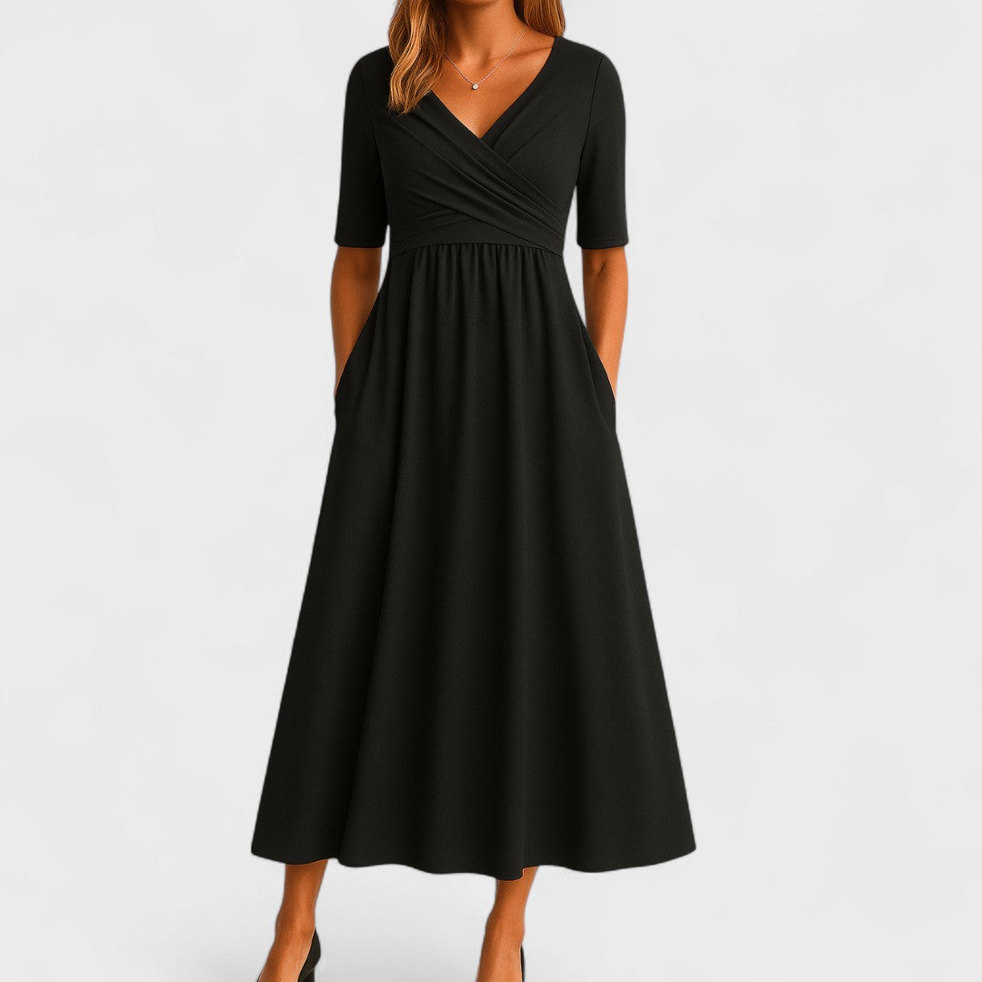 Annabelle | V-Neck Midi Occasion Dress
