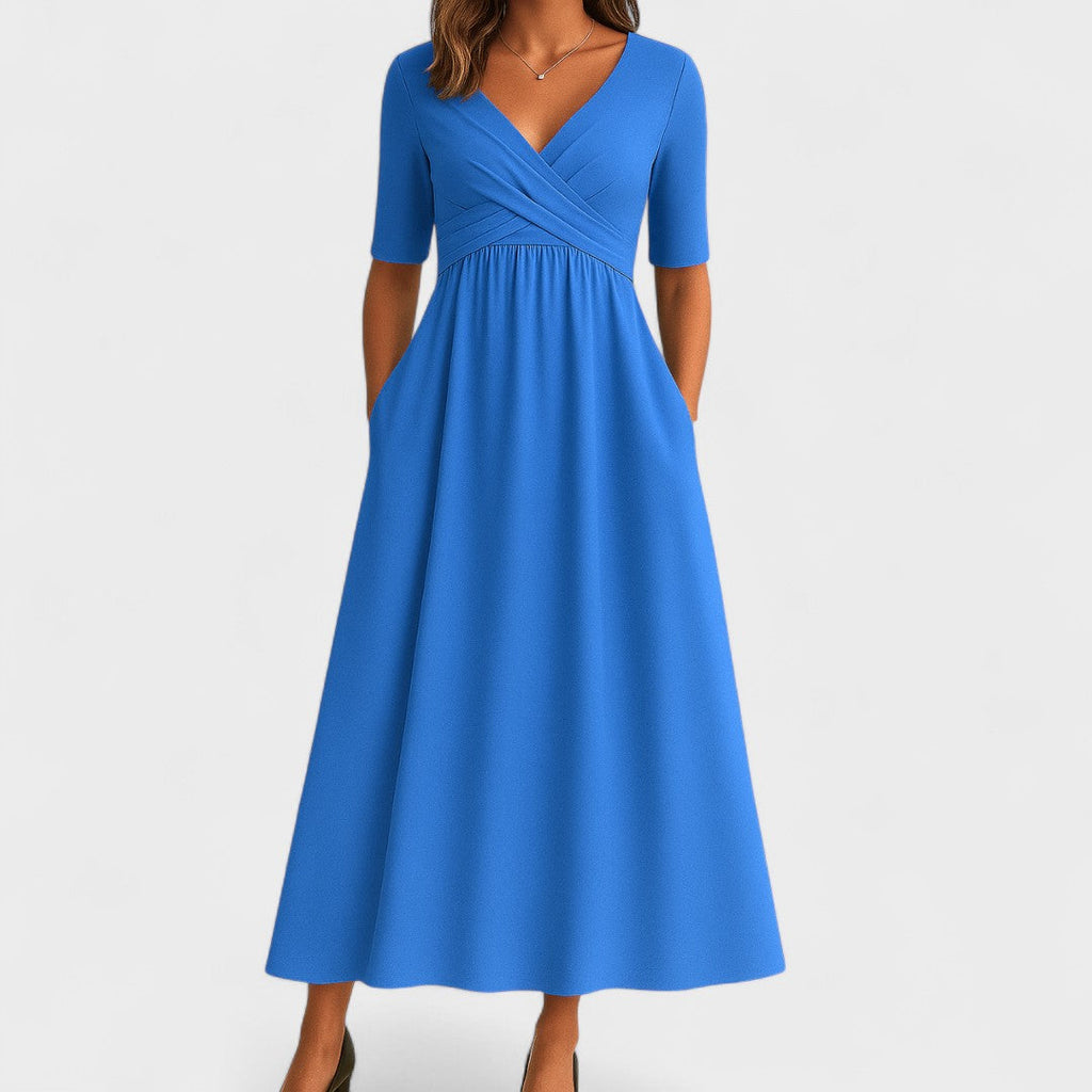 Annabelle | V-Neck Midi Occasion Dress