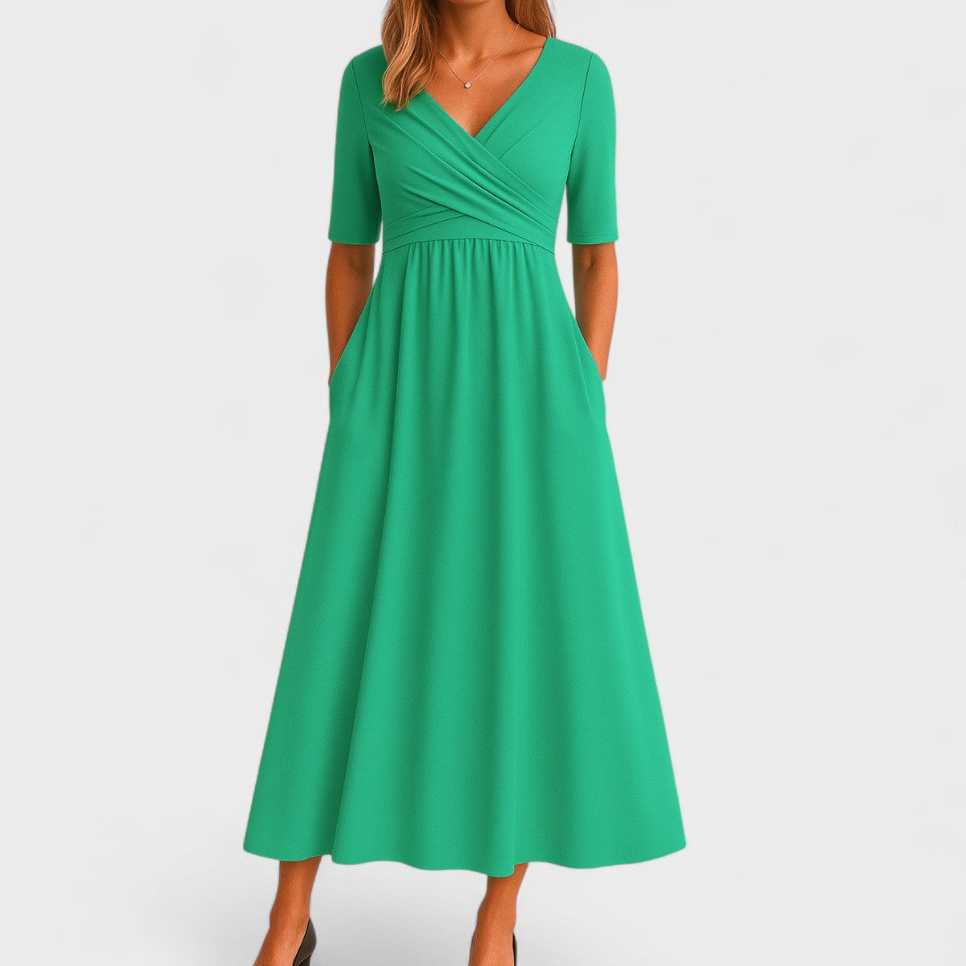 Annabelle | V-Neck Midi Occasion Dress