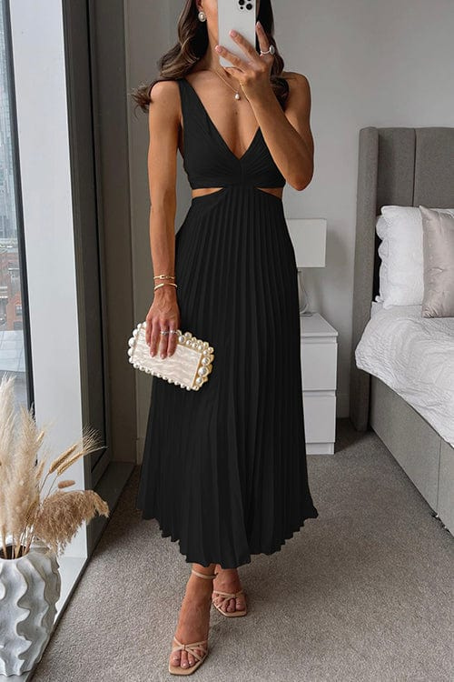Delilah | Pleated Flowing Midi Dress