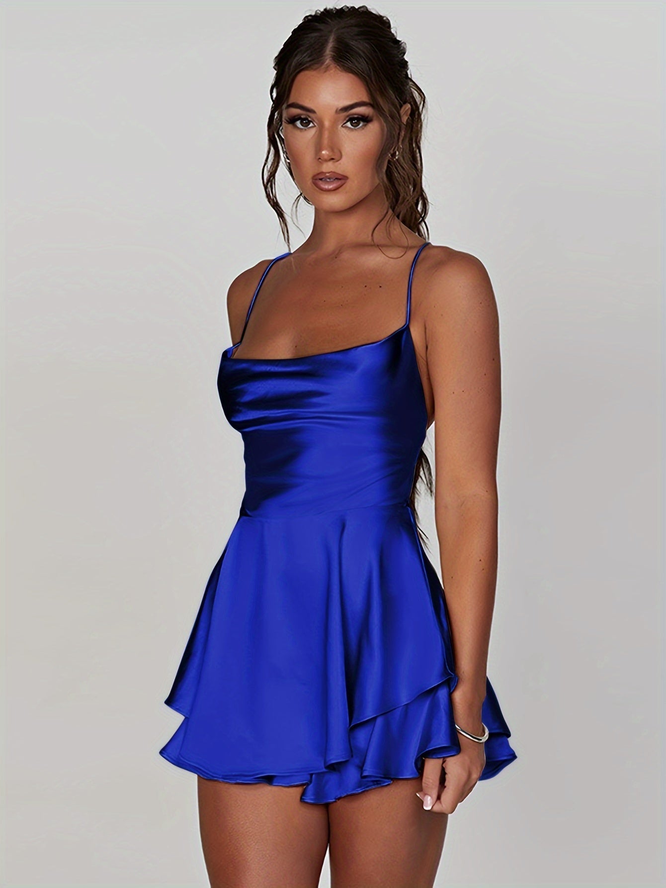 Madelyn | Layered Spaghetti Strap Cocktail Mini Dress