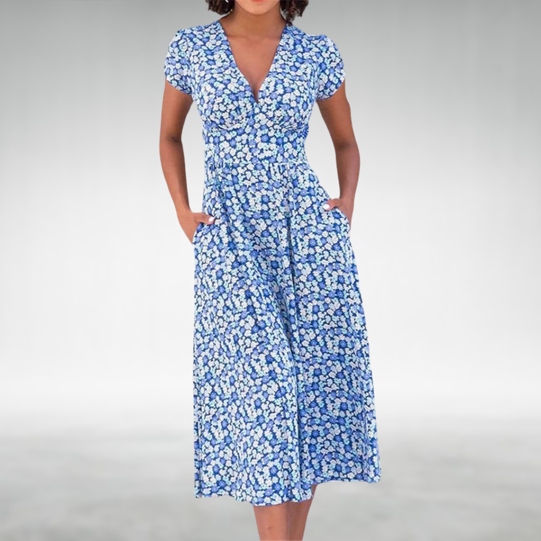 Camila | Summer Floral Midi Dress for Women