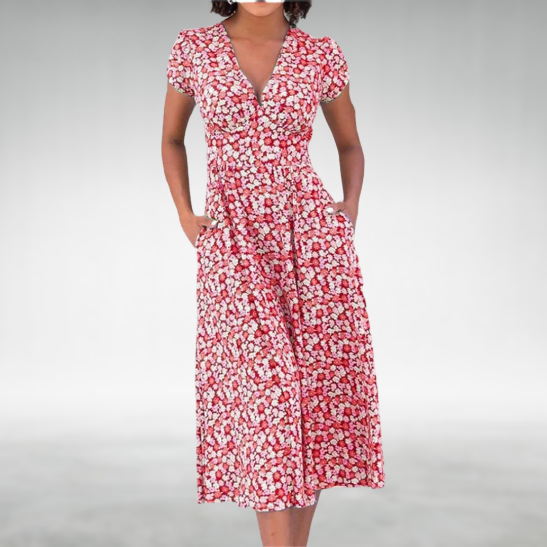 Camila | Summer Floral Midi Dress for Women