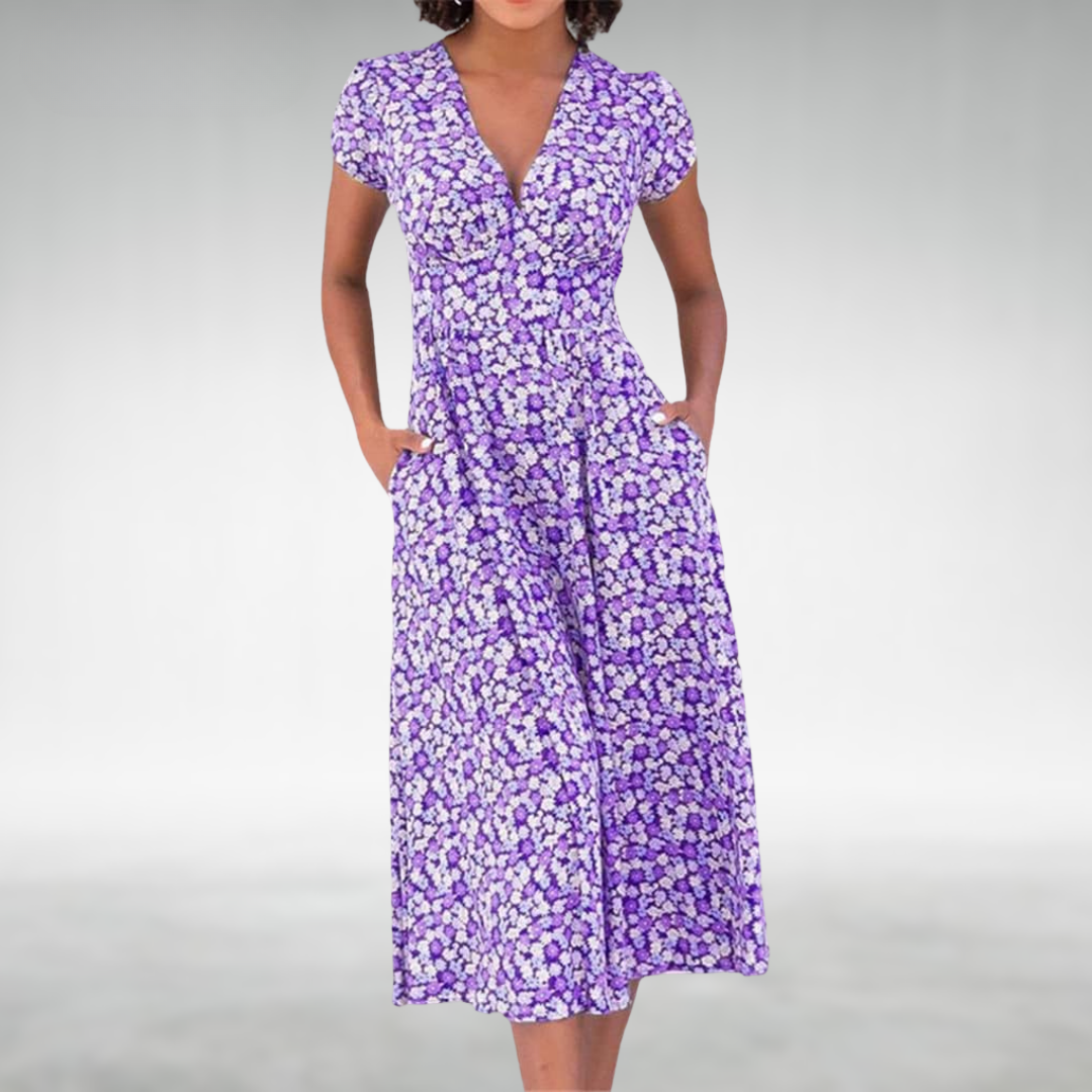 Camila | Summer Floral Midi Dress for Women