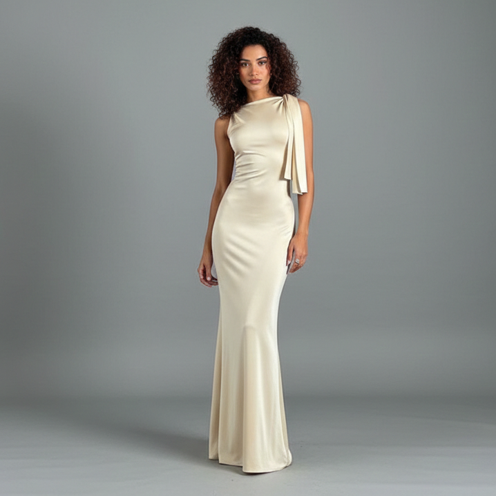 Mackenzie | Asymmetrical One Shoulder Evening Maxi Dress