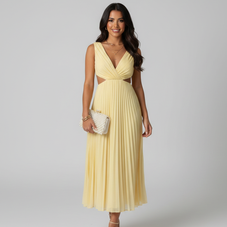 Delilah | Pleated Flowing Midi Dress