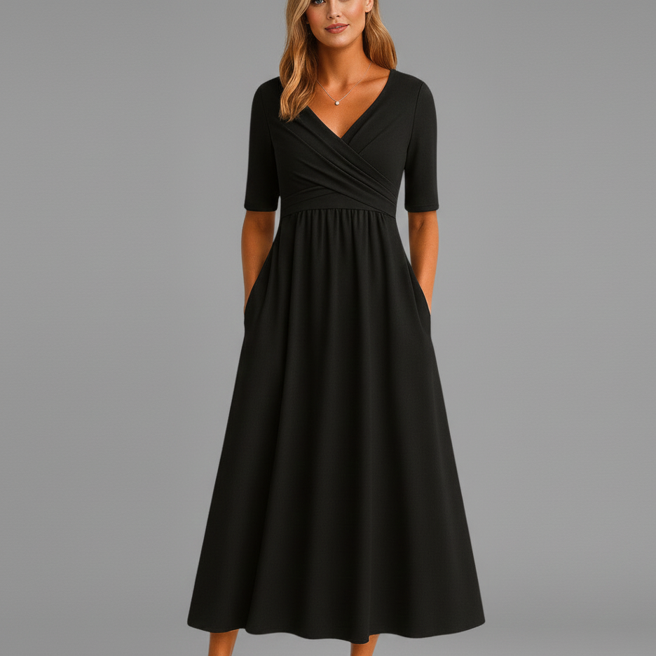 Annabelle | V-Neck Midi Occasion Dress