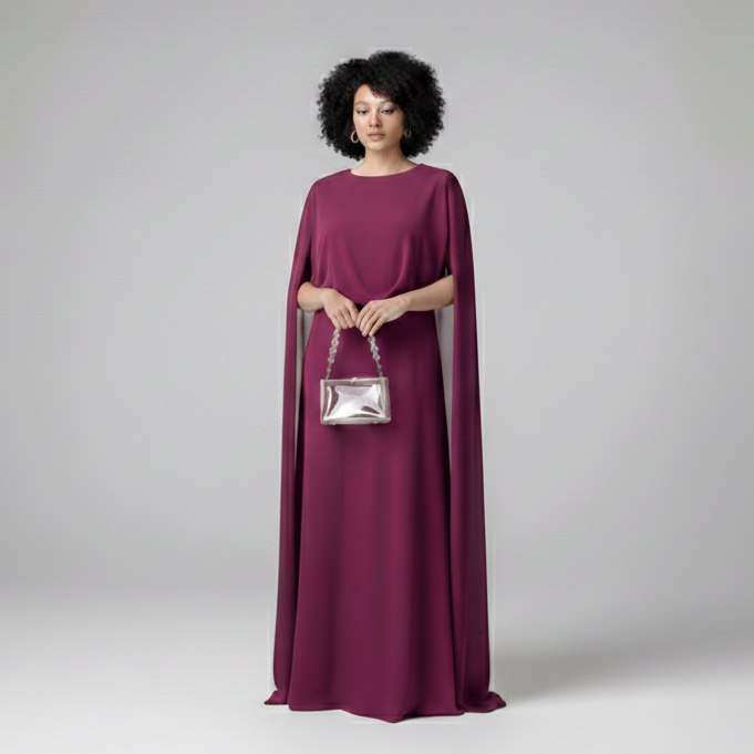 Chloe | Flowing Cape Maxi Dress for Women