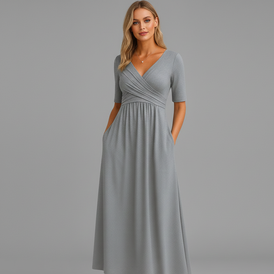 Annabelle | V-Neck Midi Occasion Dress