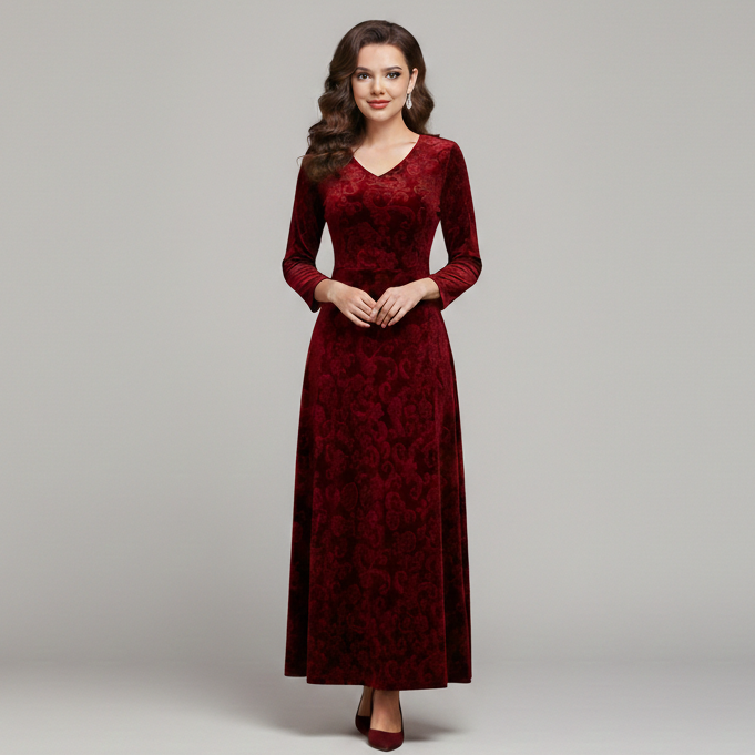 Isla | V-Neck A-Line Maxi Dress