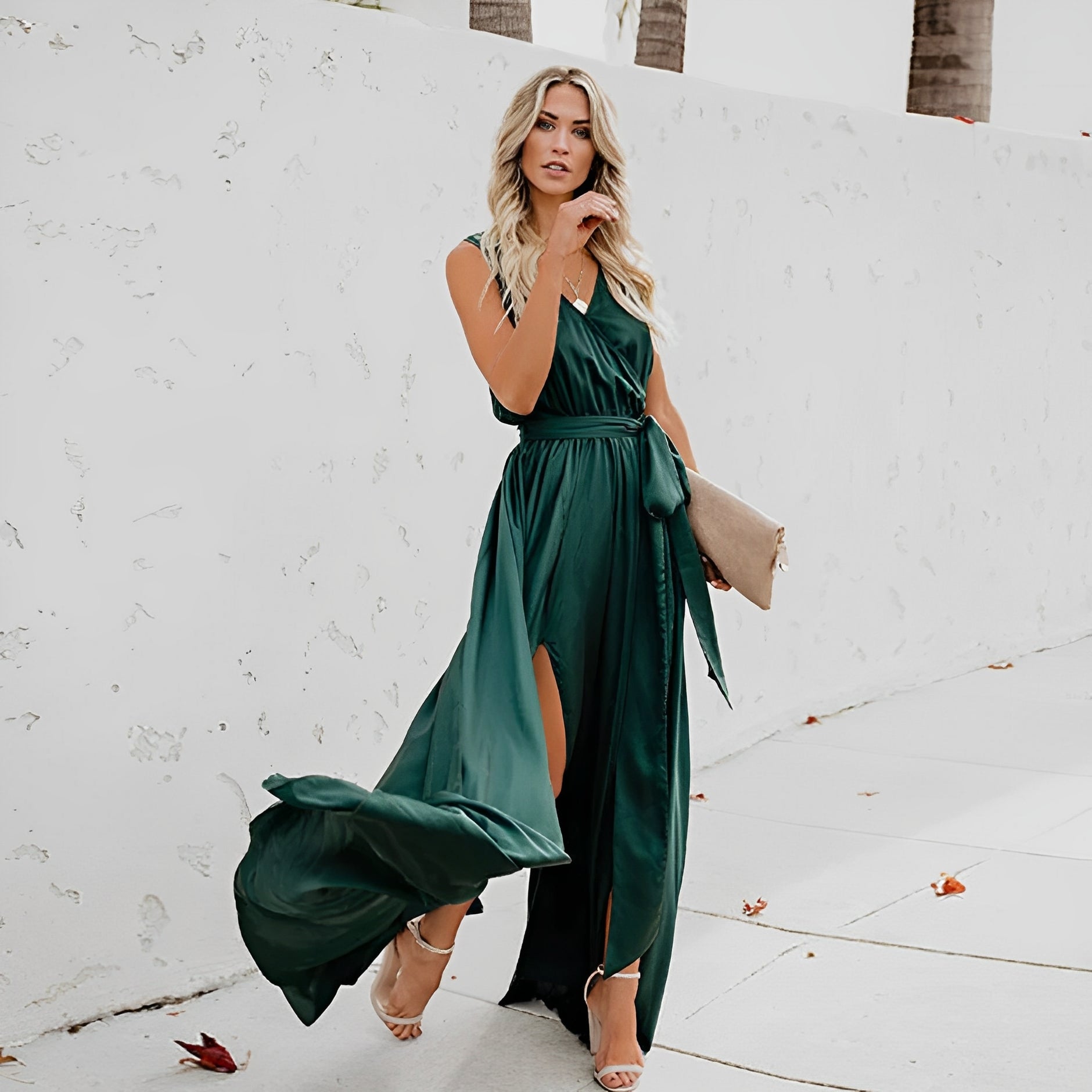 Scarlett | Sleeveless Maxi Dress with Waist Belt