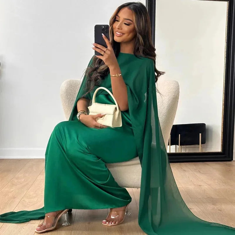 Chloe | Flowing Cape Maxi Dress for Women