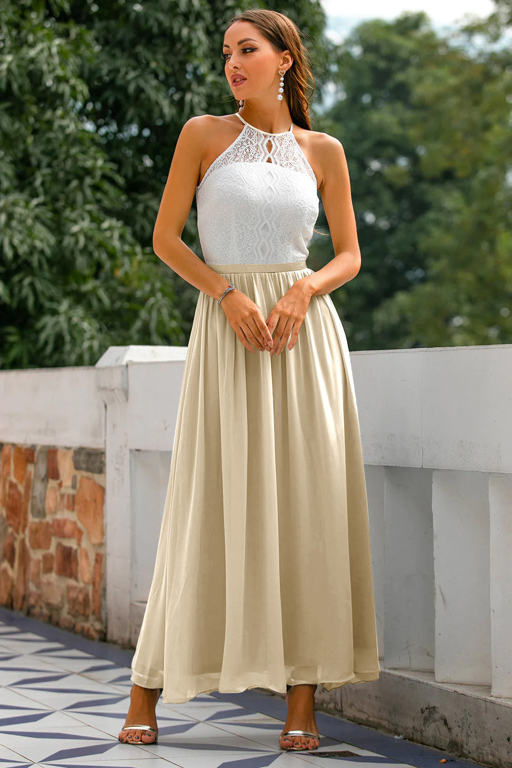 Ivana | Elegant Halter Wedding Guest Dress